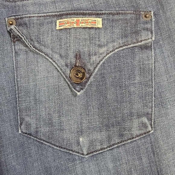 Hudson Mid-Rise Blue Skinny Jeans Flap Rear Pockets Size 29 - Picture 11 of 11